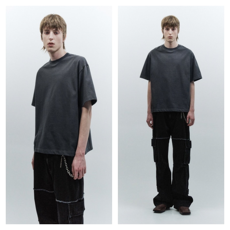【INSILENCE】 BACKPRINT LOGO T-SHIRT : CHARCOAL