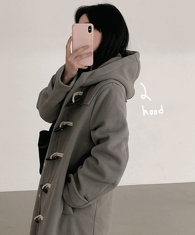 [二重生地/厚手!] #可愛いアバンフィット~オーバーフィットボクシーパーカーロングトッポッキコートジャケット 5,223円