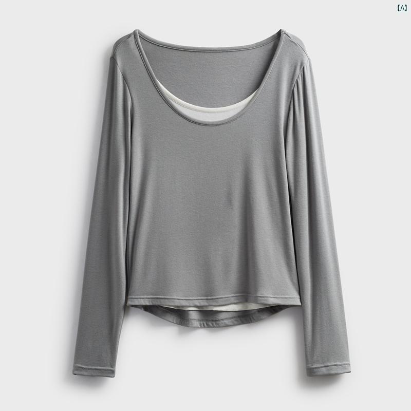 レディース　ファッション　オシャレ　大歳　上品　ママ　お母さん　綺麗 レーヨン マスク T ! 着せ 効果 抜群 フェイク 2点 長袖 Tシャツ