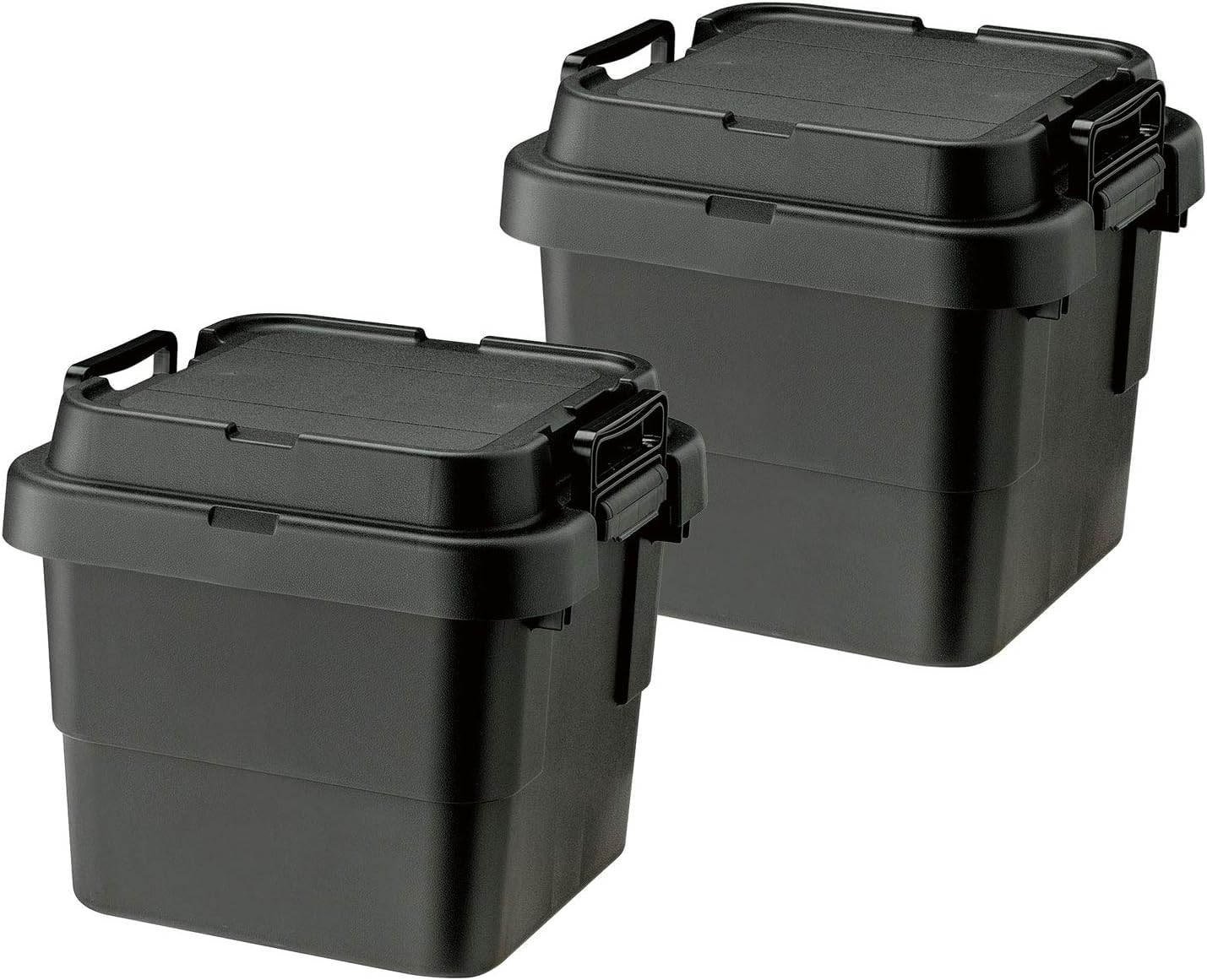 リス(RISU) 収納ボックス トランクカーゴ 30L ブラック 日本製 TC-30S 2個セット コンテナ ボックス スタッキング 屋外収納 キャンプ 防水 GHON105