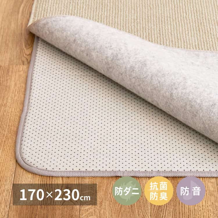 アンダーラグ 約170×230cm 両面 滑り止め付き ウレタン入り 防音 防ダニ 抗菌防臭 北海道沖縄離島はお届け不可 メーカーより直送