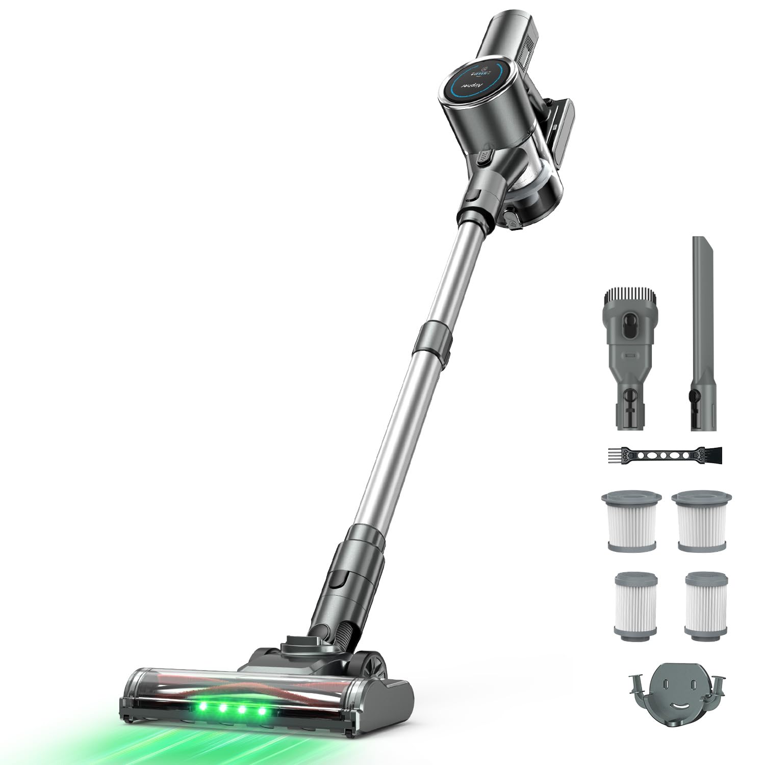 掃除機 コードレス 【50000pa強力吸引・自立式・新登場！】Airpher コードレス掃除機 50kPA 40-60分連働 LED液晶ディスプレイ 軽量 低騒音 伸縮パイプ 5重濾過システム 1L