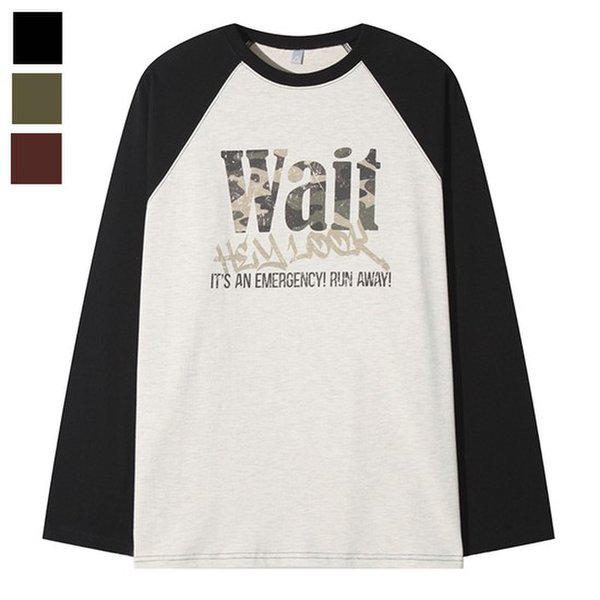 男性用ウェイトカモラグラン長袖Tシャツ AC-TSA-Q083-ブラック