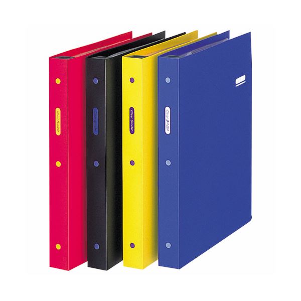 （まとめ）ライオン事務器 クリアーバインダーA4タテ 30穴 30ポケット付属 背幅35mm ブルー CB-253 1冊 (×3セット)