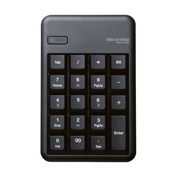 （まとめ）エレコム2.4GHzワイヤレステンキーパッド ブラック TK-TDM017BK 1個(×2セット)