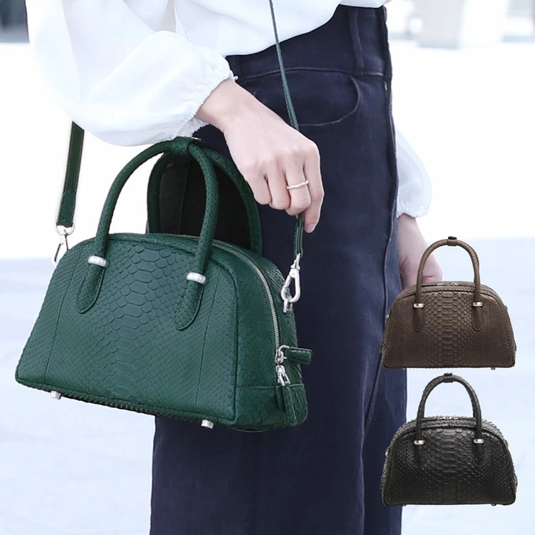 ダイヤモンド パイソン ハンドバッグ レディース 2WAY ショルダーバッグ ヘビ革 本革 小さめ バッグ ショルダー 肩掛け 斜め掛け 蛇革 蛇柄 パイソン柄 大容量 贈り物 母の日 ギフト プレゼ