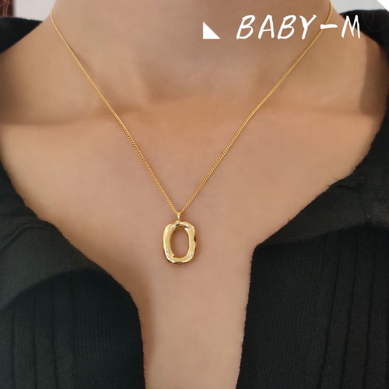 【国内即発送】韓国風ネックレ18k金秋冬セーターのチェーン普段使いにぴったりです