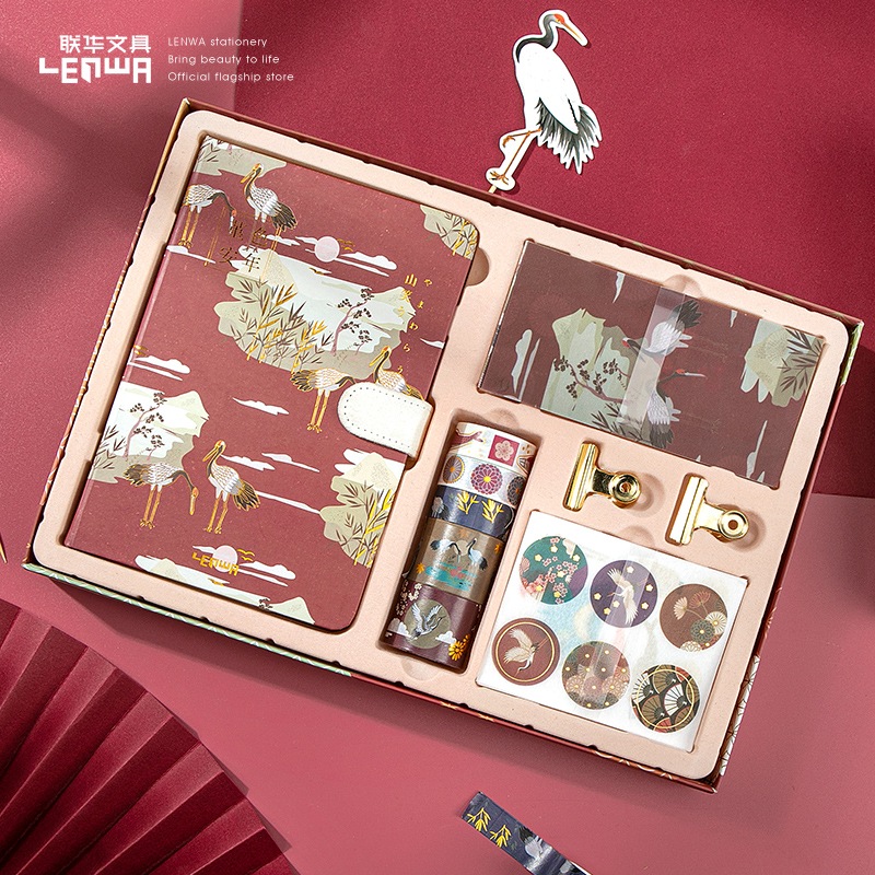 韓国ファッションスタディプランナー勉強ノートスケジュール帳韓国メモ帳日記帳手帳プレゼントギフト交換日記通学イラスト磁気バックル本 クリエイティブクレーン日記本大学誕生日計画手帳ギフトパッケージ 文房具