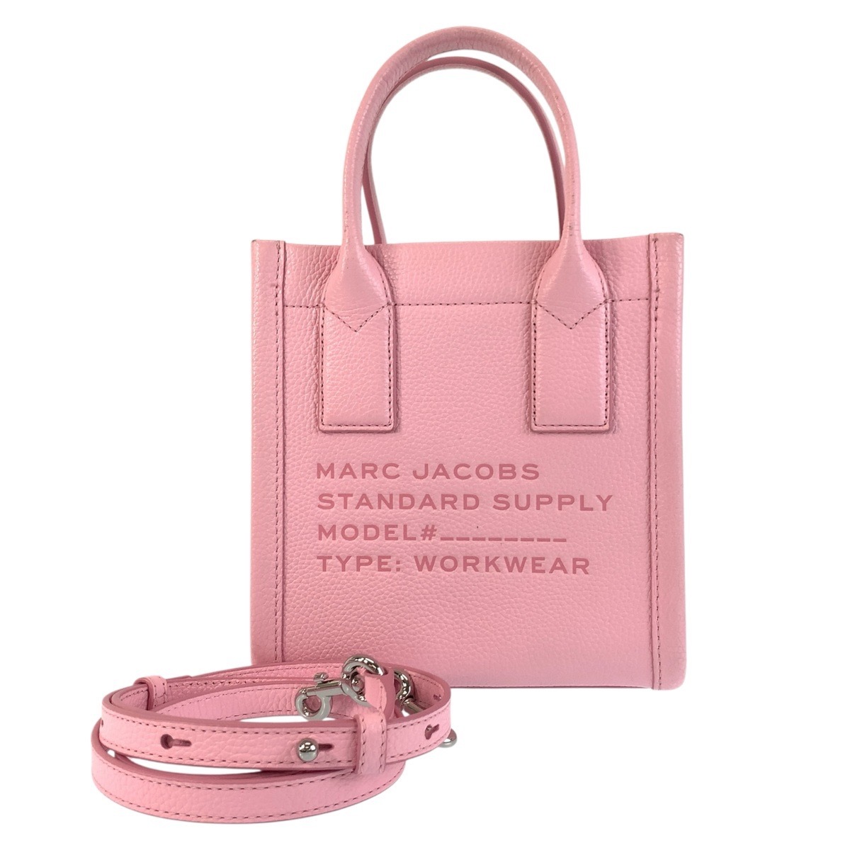 ピンク シルバー金具 レザー トートバッグ ショルダーバッグ 2way レディース 503757