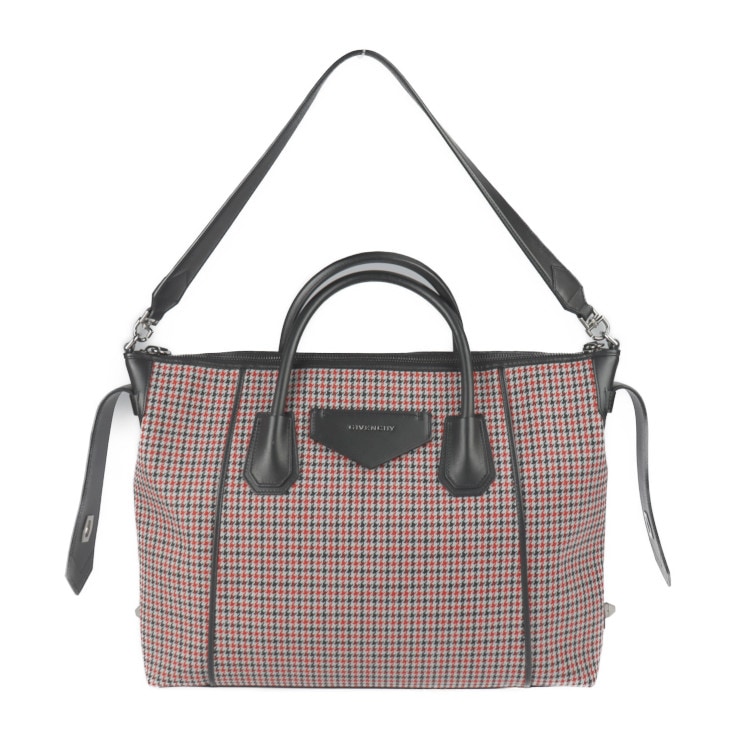 アンティゴナ ソフト ミディアム ハンドバッグ BB50F2B0Z0 ウール レザー レッド ブラック シルバー金具 2WAY ショルダーバッグ トートバッグ【本物保証】