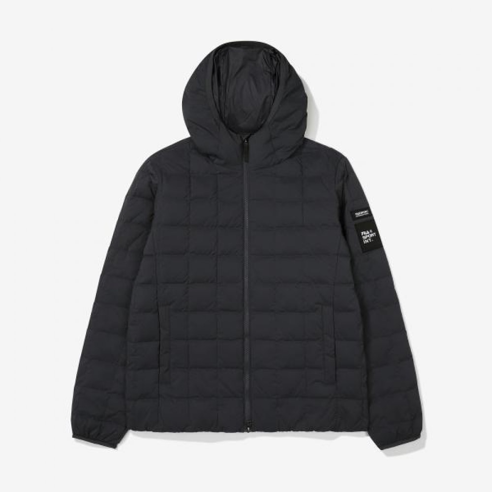 FILA 格子キルティングフードダウン軽量パディング