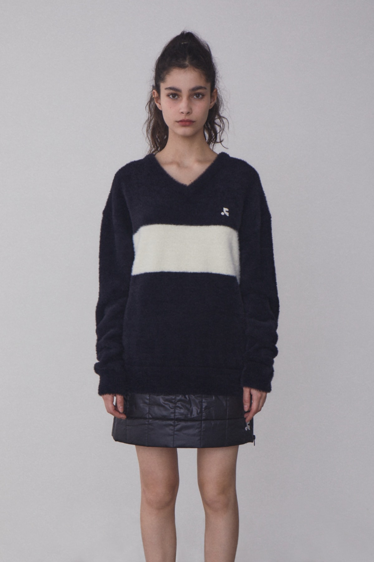 【REST & RECREATION】 RR V-NECK HAIRY KNIT TOP : 3COLOR