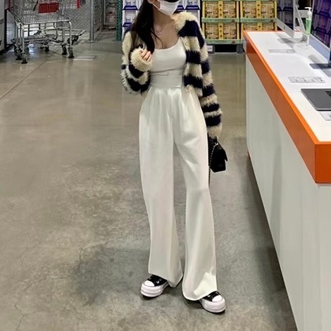 レディース パンツ ボトムス ストレートパンツ ロングパンツ ワイドパンツ フェミニン ストリート ハイウエスト ボタン アメカジ きれいめ シンプル カジュアル おしゃれ こなれ感 ラフ