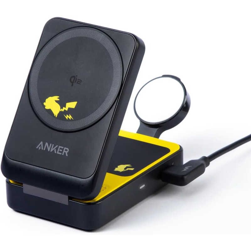 マグネット式ワイヤレス充電器 ピカチュウモデル B2557N11-72 [ブラック]