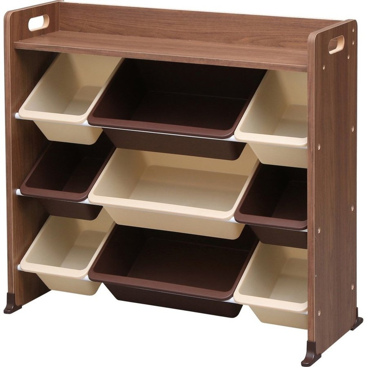 おもちゃ箱 ブラウン 幅86.3×奥行34.8×高さ79.5cm 天板付キッズトイハウスラック TKTHR-39