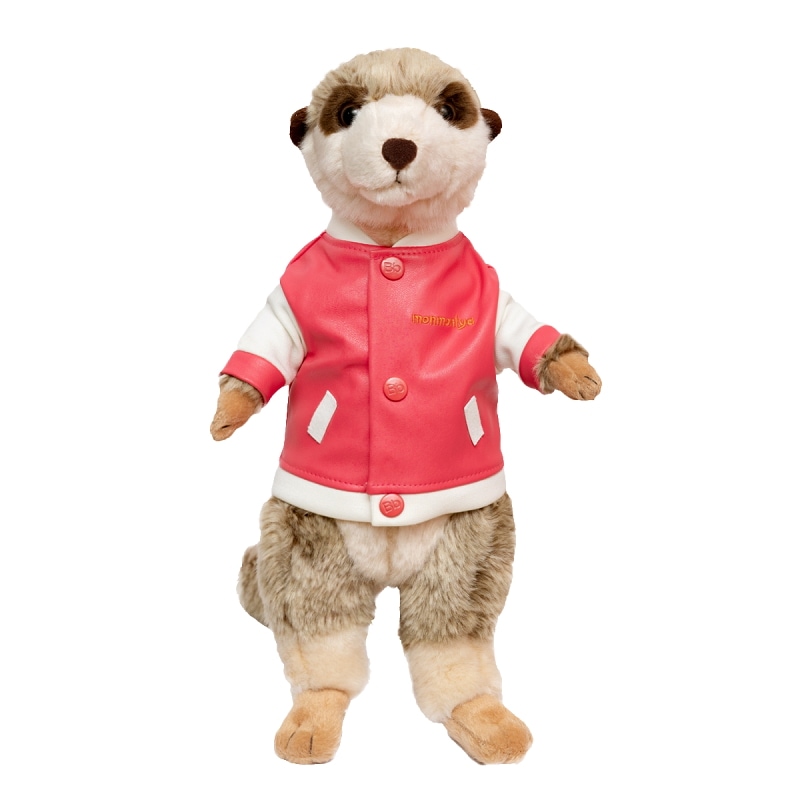 ミーアキャット ぬいぐるみ 立っているピンクの野球ジャンバ 4,750円