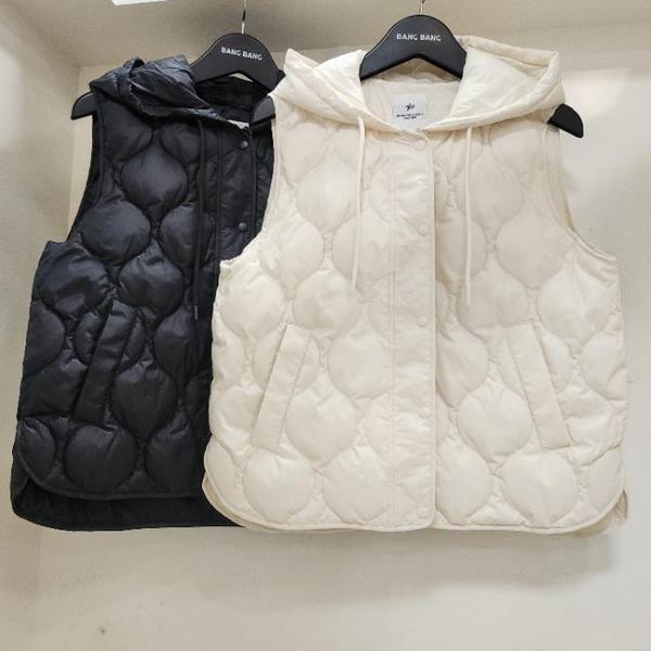 HC15 秋の女性キルティングフード付きウェロンフード軽量ベストシンクラウド充電 (S41517372)