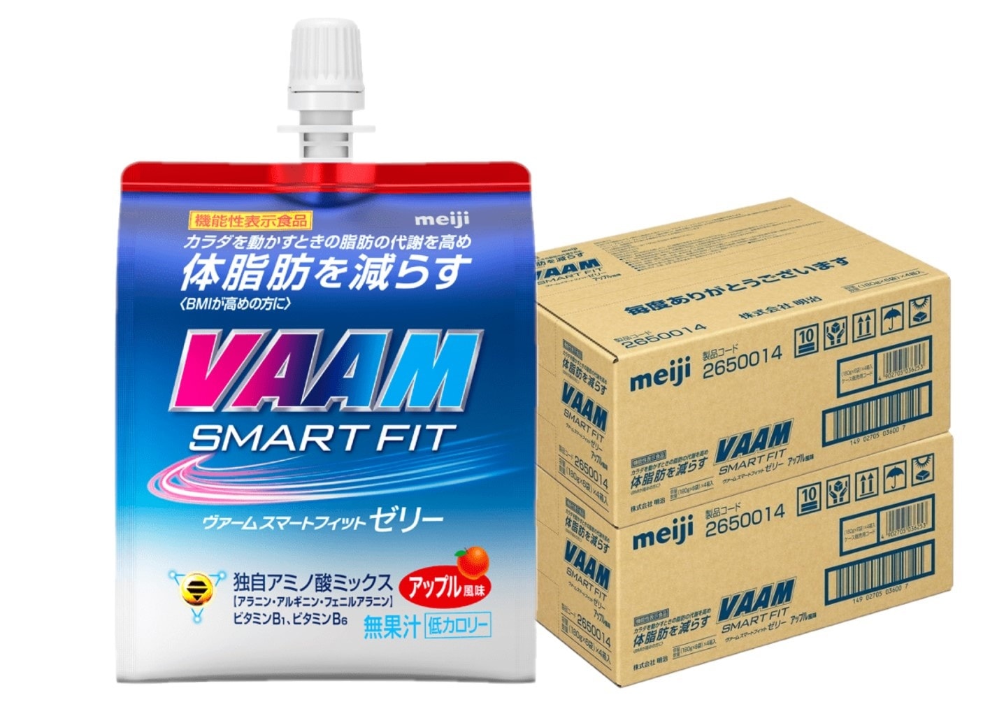 【送料無料】機能性表示食品 明治 ヴァーム スマートフィット ゼリー アップル風味 180g×2ケース/48個