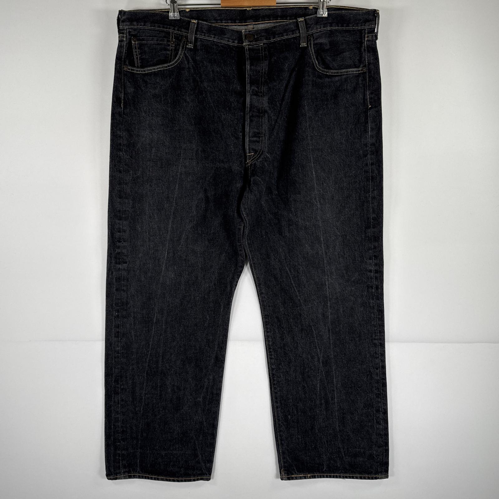 古着 デニムパンツ 501 ジーパン ストレート 大きいサイズ ボタンフライ ジーンズ ビッグサイズ 特大 w46 L30 ブラック メンズ