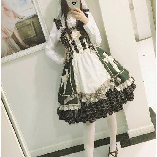 ワンピースハロウィン クリスマ ス萌え人気ロリータ衣装 コスプ レ メイド服 ワンピース レース フリル カチューシャ
