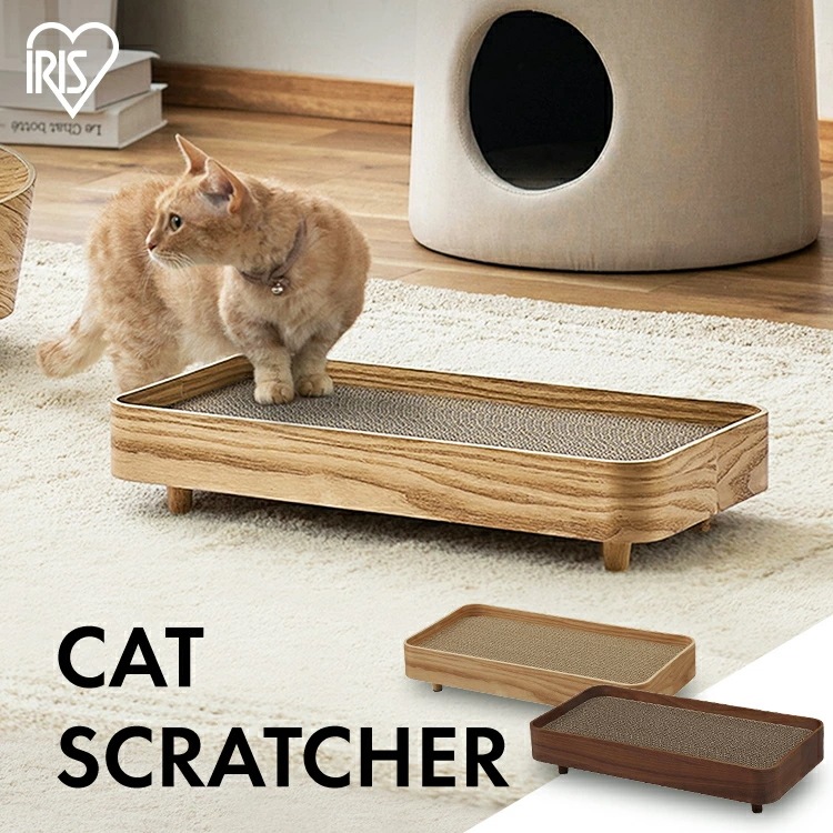 猫 爪とぎ ダンボール アイリスオーヤマ プライウッド 爪とぎケース PW-TC50 爪とぎ 猫 ねこ ネコ 爪とぎ台 つめとぎ ベッド 段ボール ダンボール 木製 ウッド 木調 ペット用品 おしゃ