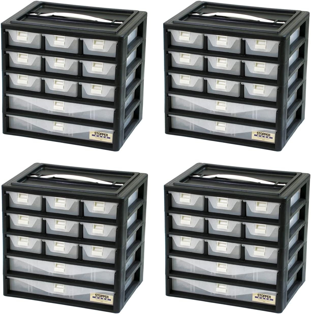 JEJアステージ 引き出し式ケース 日本製 ストッパー付き 仕切版付きストッパーケース 5A-902 [幅29.4×奥行20×高さ28cm] 小物収納 DIY 釣り具 道具箱 4個セット 8,660円
