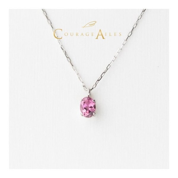 Courage Ailes PDA-2270TO ネックレス 10月誕生石 ピンクトルマリン 天然石 カラーストーン Pt900 Pt850 プラチナ ペンダント 贈物 シンプル 4本爪 メーカー直送