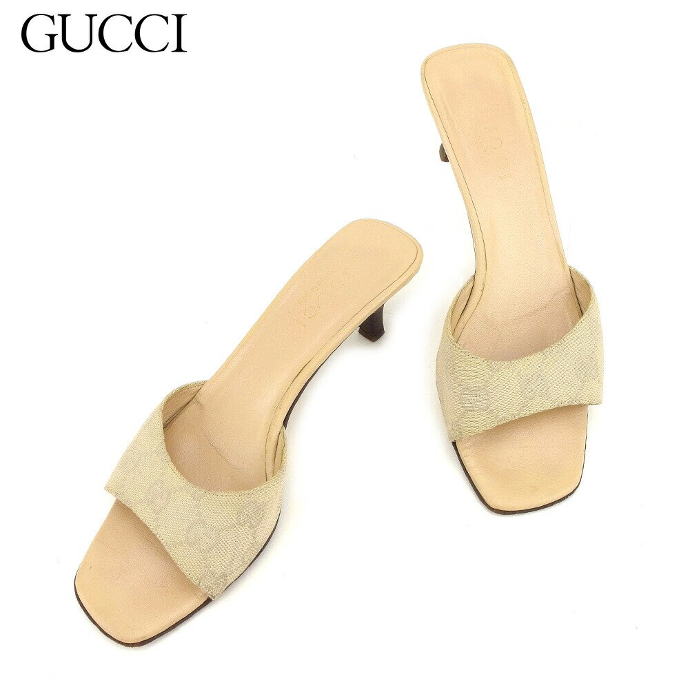 サンダル シューズ 靴 GG柄 #35ハーフ ベージュ 中古 13,734円