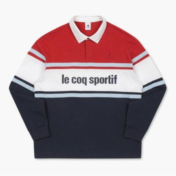 半袖Tシャツ JQS QP323TRL83-RED カラーブロック ラグビーTシャツ / RED