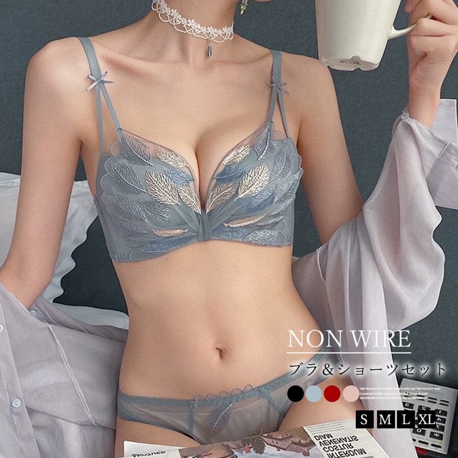 ノンワイヤーブラジャー ショーツ セット 5,329円