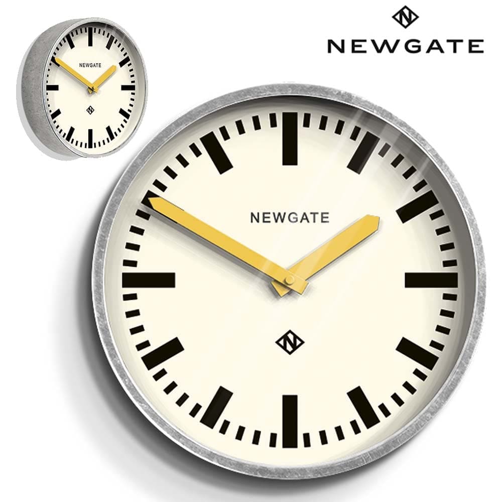 ニューゲート 壁掛け時計 ラゲッジウォールクロック Newgate Luggage Wall Clock メッキ＆イエロー LUGG667GALCY 国内正規品
