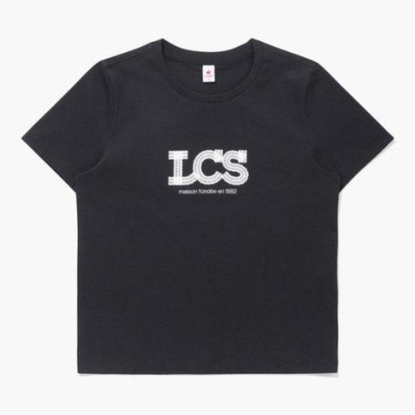 半袖Tシャツ KQF QQ122ORS21-BLK ウーマンズ レギュラーフィット レース グラフィック 半袖Tシャツ / BLK