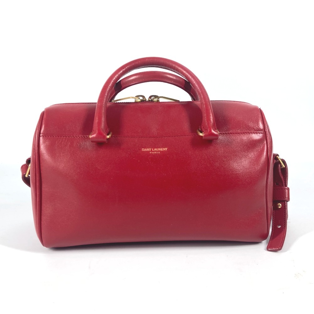 YVES SAINT LAURENT イヴ・サンローラン ハンドバッグ 330958 ベイビーダッフル ロゴ 2WAYバッグ ショルダーバッグ 斜め掛け カバン レザー レッド