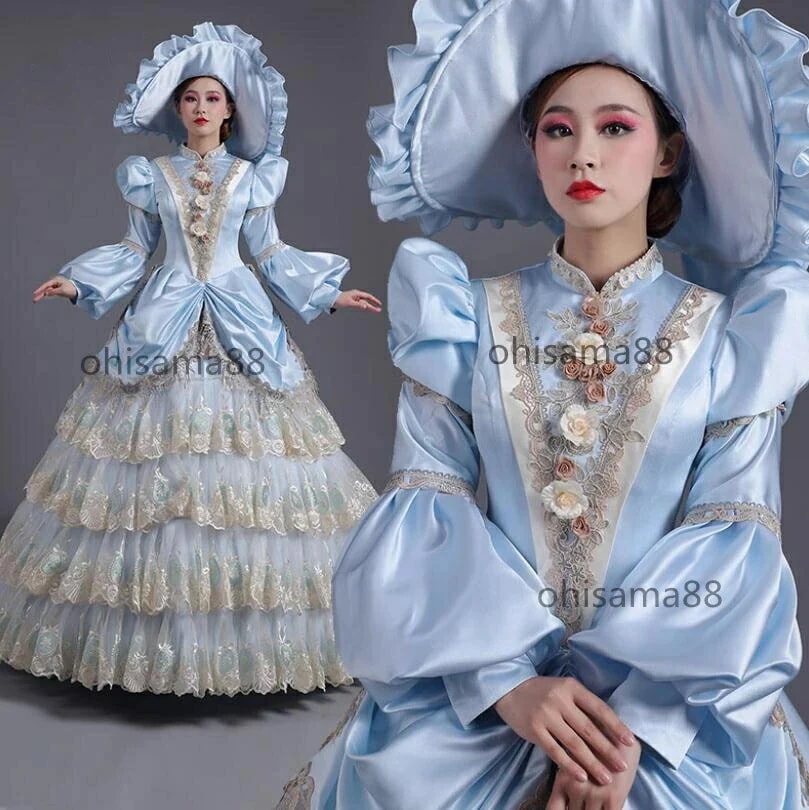 新登場/貴婦人ドレス 可愛い 宮廷ドレス フレア袖 華やか プリンセスドレス 中世貴族風 貴族ドレス ロングドレス 舞踏会 撮影 演奏会 ハロウィン クリスマス ヨーロッパ風ドレス オペラ声楽 演劇