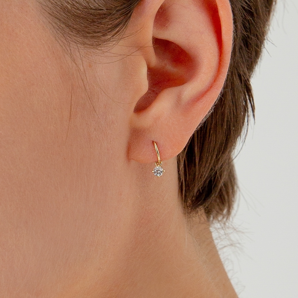 LUNNE 14k シグネチャードロップワンタッチピアス K14ゴールド #E05