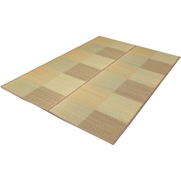 1030320060602 い草花ござカーペット 『DXパルコ裏貼CP』ブラウン 約261×352cm メーカー直送