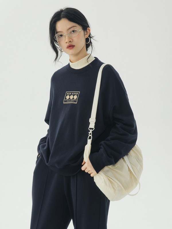 オーモント エッグタルト ホーム グレー ラウンドネック スウェットシャツ レディース 2023 春秋新作 ゆったり カジュアル 長袖 プルオーバー スウェットシャツ 5,592円