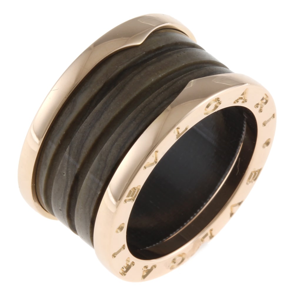 ブルガリ B-zero1. ビーゼロワン 4バンドリング マーブル #52 リング 指輪 11号 18金 K18ピンクゴールド BVLGARI 中古 美品