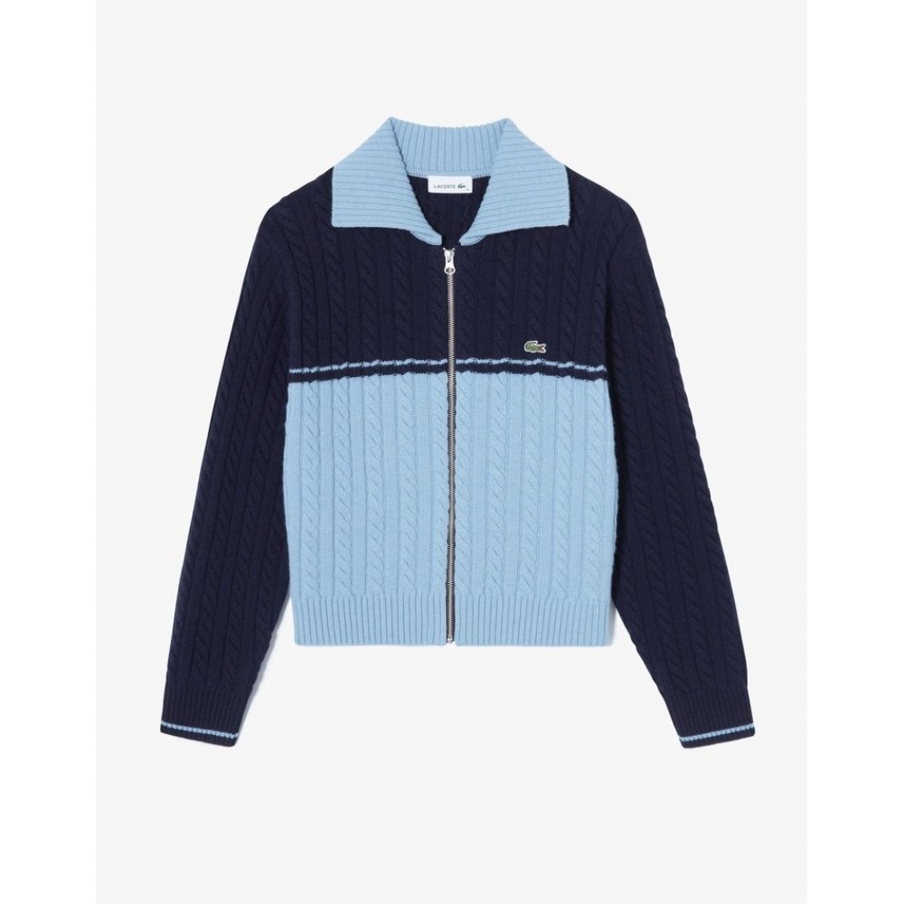 ラコステメスケーブルカラーブロックカラージップアップ AF810E-54N HDE