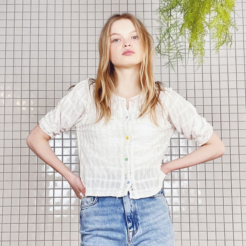 Hees Crochet Cardigan (White)