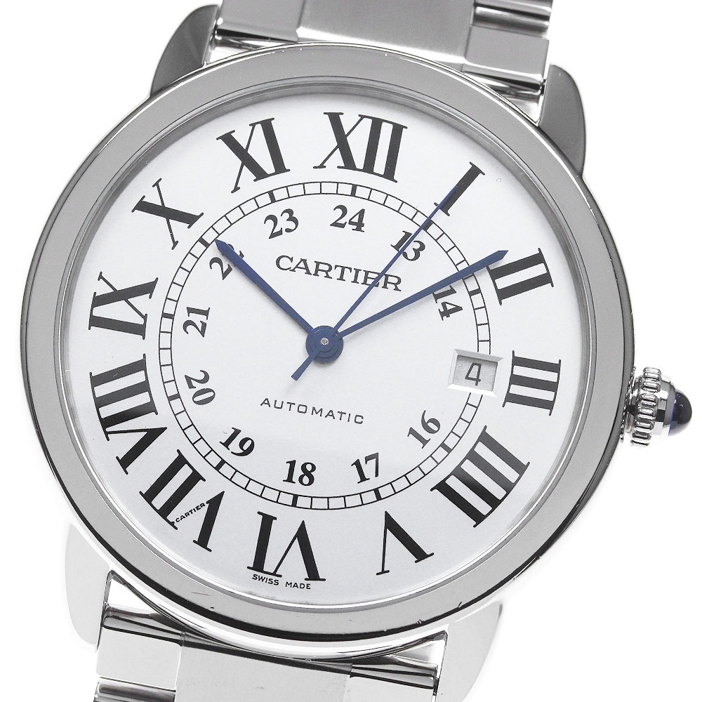 カルティエ CARTIER W6701011 ロンドソロ ドゥ カルティエXL デイト 自動巻き メンズ 保証書付き_837185【中古】