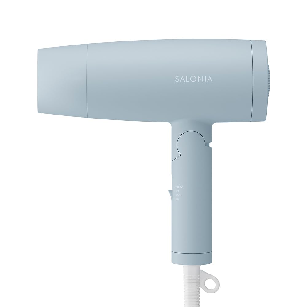 [2023年秋冬限定] SALONIA サロニア スピーディーイオン ドライヤー 【シンフォニーブルー】 ヘアドライヤー 大風量 速乾 軽量 マイナスイオン 折り畳み式 冷温3段階調整 SL-013S
