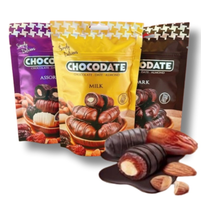 [アラブチョコレート3種セット]ナツメヤシ チョコレート ミルクチョコレート デート90g+ダークチョコレート90g+アソテッドチョコレート デート90g