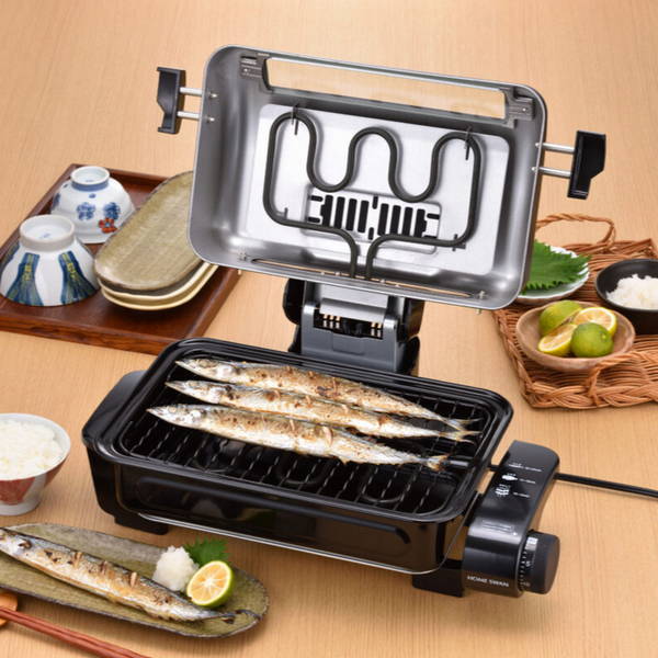 魚焼きグリル 電気フィッシュロースター 魚焼き器 両面焼き ワイド さんま4匹対応 臭いカット 8,035円