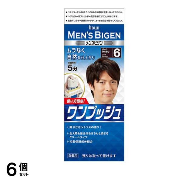 メンズビゲン ワンプッシュ 6 ダークブラウン 1個 6個セット