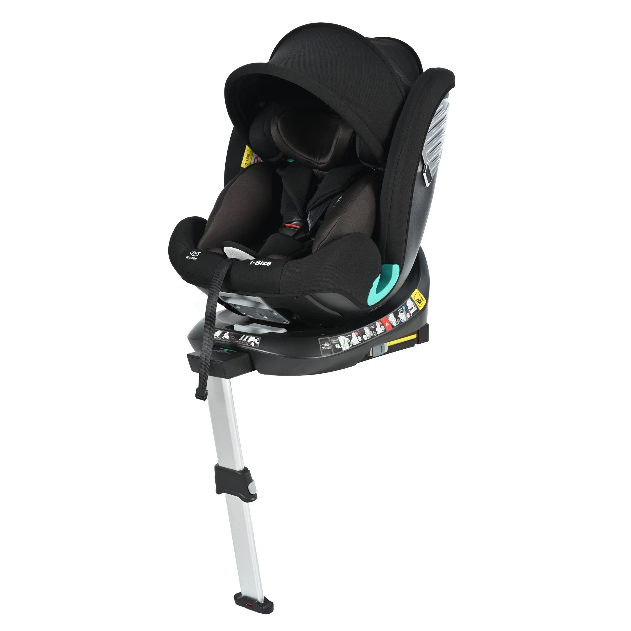 サーポットレッグチャイルドシート 新生児 ISOFIX 0歳～12歳 360度回転式 40～150cm ジュニアシート 調節可能 洗える キャノピー付き ベビーシート 出産祝い 車