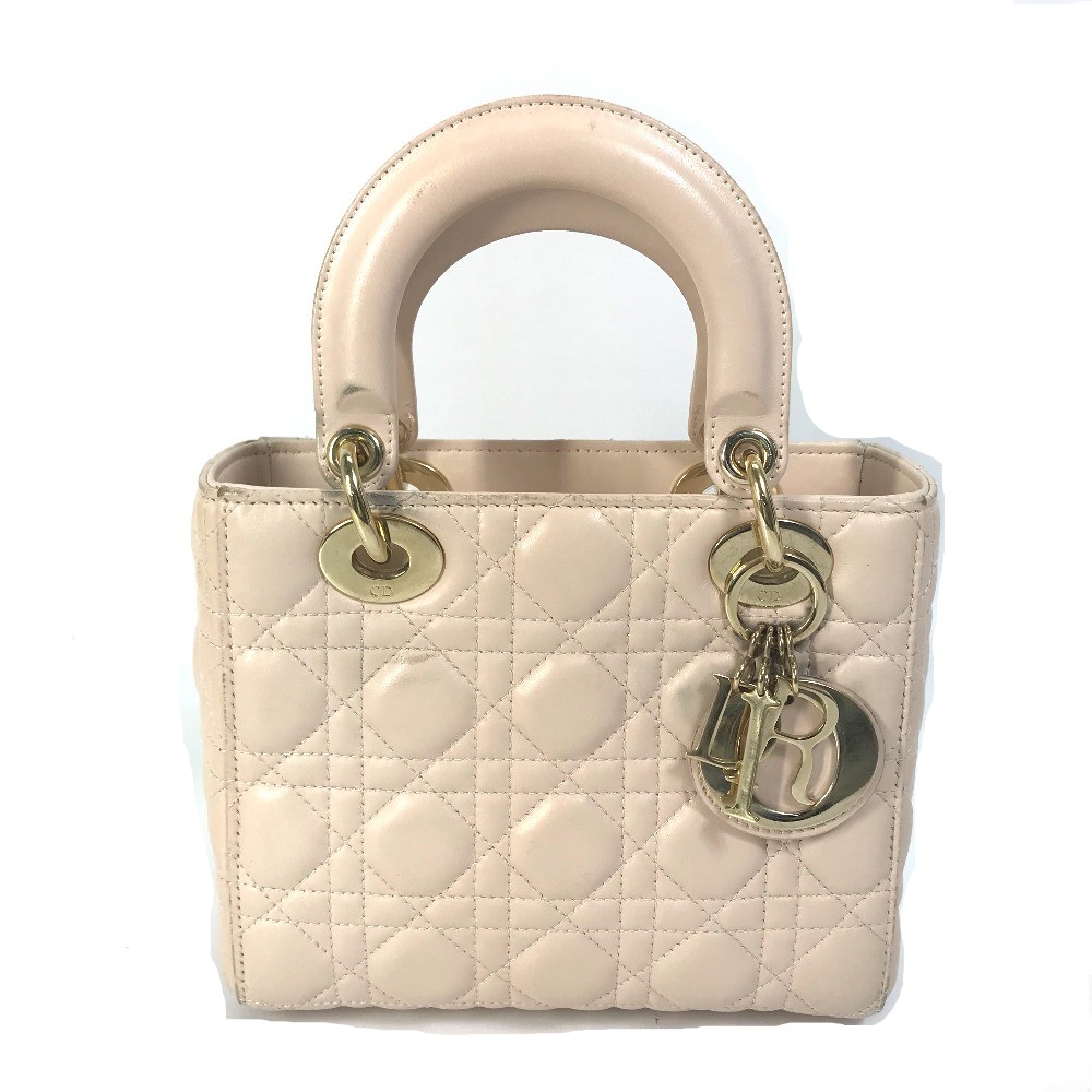 ハンドバッグ レディディオール Ladydior ショルダーバッグ 斜め掛け カバン ミニ 2WAYバッグ レザー ピンクベージュ ベージュ