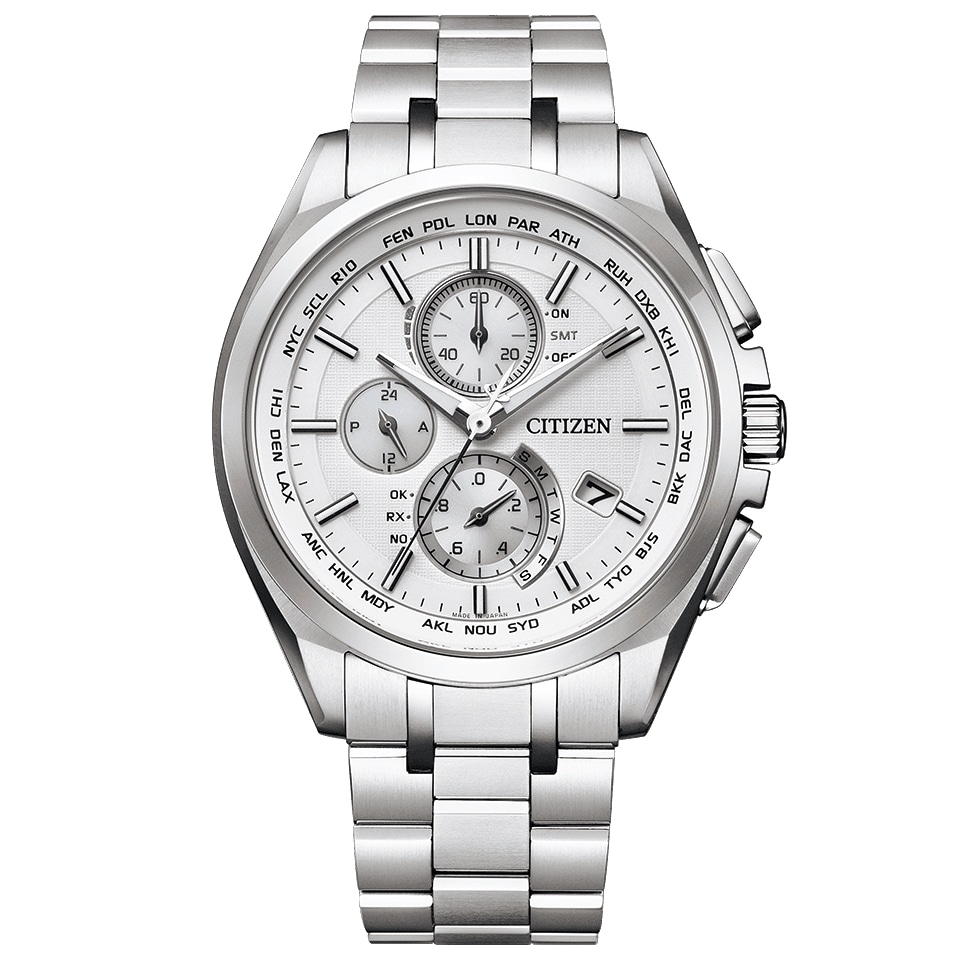 ATTESA（アテッサ）AT8040-57A エコ・ドライブ電波時計 ダイレクトフライト針表示式薄型