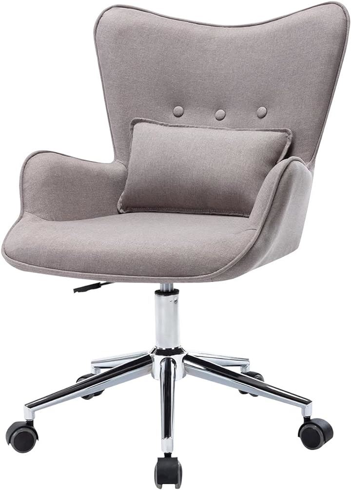 SYALEN オフィスチェア 昇降機能付き パソコンチェア お洒落 インテリアデスクチェア グレー SLCH-01( ライトグレー2)