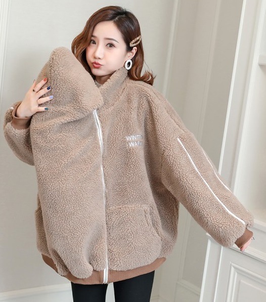 マタニティ ママコート ジャケット アウター ボア 大きめ レッド ベージュ 5,402円